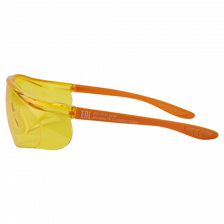 Очки защитные открытого типа с боковой защитой, янтарные линзы, Zenith, JetaPro