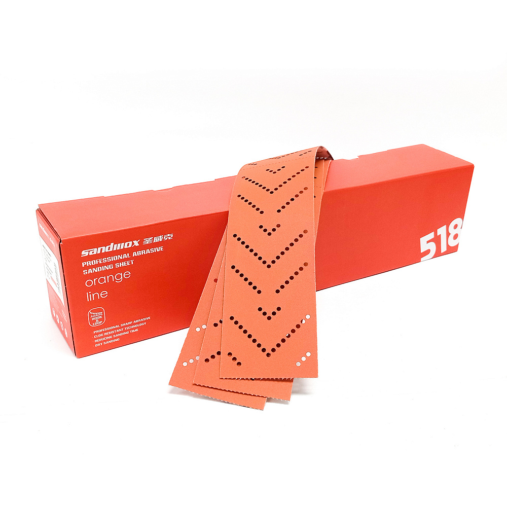 P120 ORANGE CERAMIC SANDWOX / Multi holes / 70х400мм / Полоска шлифовальная на бумажной основе