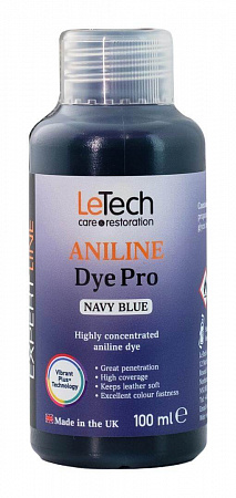 Анилиновый краситель для кожи (Leather Aniline Dye Pro) Black, Чёрный, 100 мл, LeTech