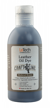 Краска для кожи масляная (Leather Oil Dye) Black, Чёрная, 50 мл, LeTech