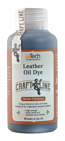 Краска для кожи масляная (Leather Oil Dye) Black, Чёрная, 50 мл, LeTech
