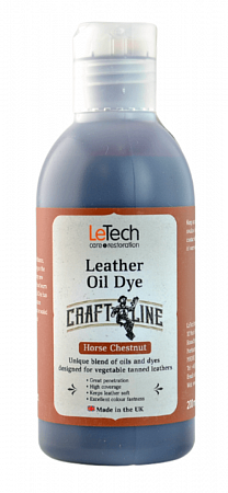 Краска для кожи масляная (Leather Oil Dye) Black, Чёрная, 50 мл, LeTech