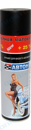 Эмаль Черная матовая акрил 500мл (+25) аэрозоль АВТОН