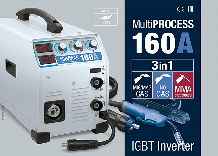 Сварочный полуавтомат инверторный "2 в 1" (MIG+MMA) EASYMIG 160