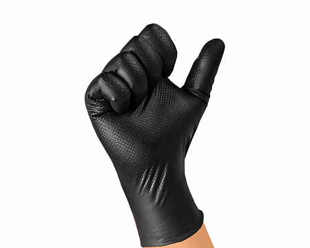 Перчатки нитриловые нескольз.однораз, черные XL JSN NATRIX