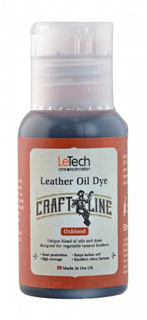 Краска для кожи масляная (Leather Oil Dye) Black, Чёрная, 50 мл, LeTech