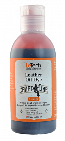 Краска для кожи масляная (Leather Oil Dye) Black, Чёрная, 50 мл, LeTech