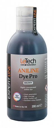 Анилиновый краситель для кожи (Leather Aniline Dye Pro) Black, Чёрный, 100 мл, LeTech