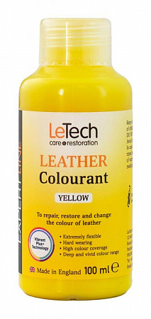 Краска для кожи (Leather Colourant) Yellow, Желтый, 200 мл, LeTech