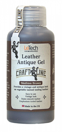 Антик-Гель Краска для кожи Dark Brown (Leather Antique Gel Dark Brown) / 100 мл / Le Tech
