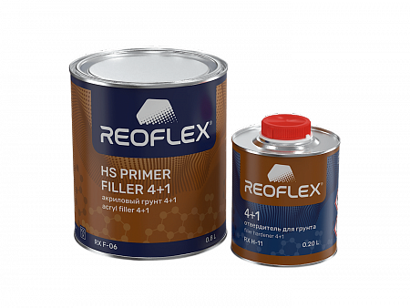 Грунт HS акриловый 2К (4+1) Серый 0,8л+отверд 0,2л компл REOFLEX