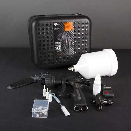 Краскопульт Genesi CARBONIO 360 EVO HALO/HTE CLEAR MAORI, сопло 1,3 мм, верхний бачок 0,68л, лимитированная серия