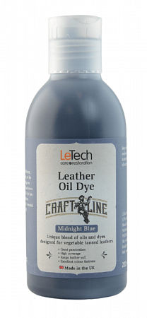 Краска для кожи масляная (Leather Oil Dye) Black, Чёрная, 50 мл, LeTech