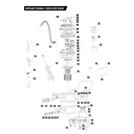 Пылесос для уборки помещений и автотранспорта, 3000 Вт. AUTECH