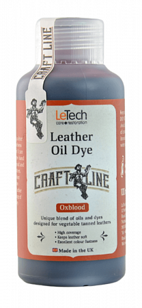 Краска для кожи масляная (Leather Oil Dye) Black, Чёрная, 50 мл, LeTech