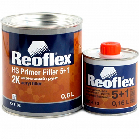 Грунт HS акриловый 2К (5+1) Черный 0,8л+отверд 0,16л компл REOFLEX