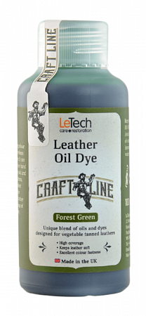 Краска для кожи масляная (Leather Oil Dye) Black, Чёрная, 50 мл, LeTech