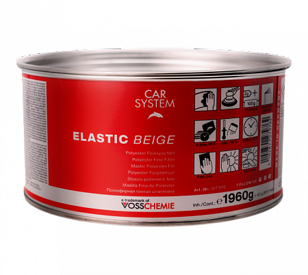 Шпатлевка с оксидом титана Бежевая 2кг Elastic beige+отверд компл CARSYSTEM