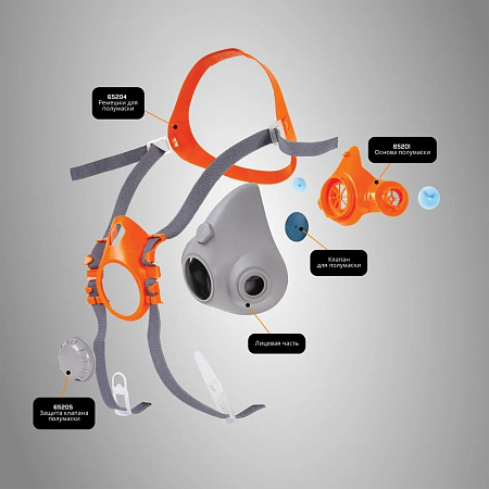Комплект: полумаска 6500 размер L +фильтры А1(2 шт.) +предфильтры Р2(4 шт.) +держатели JETAPRO