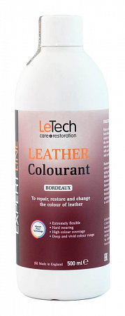 Краска для кожи (Leather Colourant) Bordeaux, Бордовый, 500 мл, LeTech