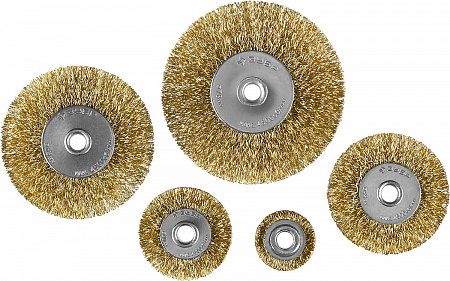 Набор щеток дисковых для дрели /25-40-55-63-78/ витая стальная проволока 5шт 3521-Н5/51405 ЗУБР
