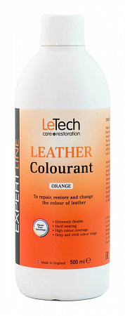Краска для кожи (Leather Colourant) Orange, Оранжевый, 500 мл, LeTech