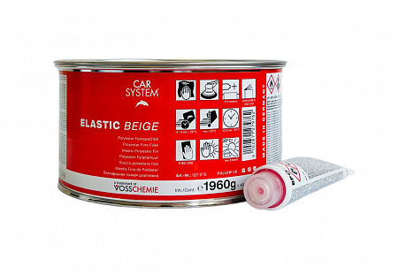 Шпатлевка с оксидом титана Бежевая 2кг Elastic beige+отверд компл CARSYSTEM