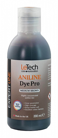 Анилиновый краситель для кожи (Leather Aniline Dye Pro) Black, Чёрный, 100 мл, LeTech