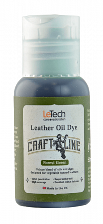 Краска для кожи масляная (Leather Oil Dye) Black, Чёрная, 50 мл, LeTech