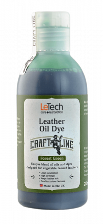 Краска для кожи масляная (Leather Oil Dye) Black, Чёрная, 50 мл, LeTech