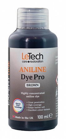 Анилиновый краситель для кожи (Leather Aniline Dye Pro) Black, Чёрный, 100 мл, LeTech