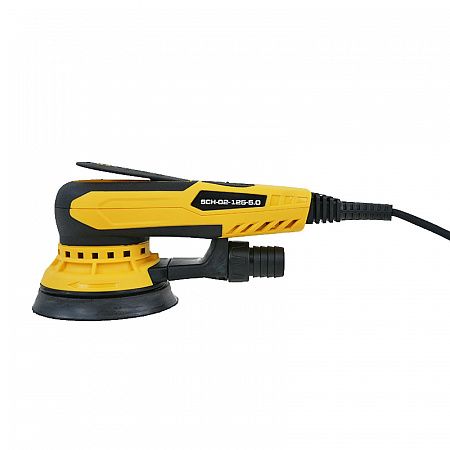 SCH-02-125-5.0 шлиф. машинка ручная 220V/50Hz, 350W, без мешка для пыли, с магнитным тормозом подошвы, эксцентрик 2,5 мм