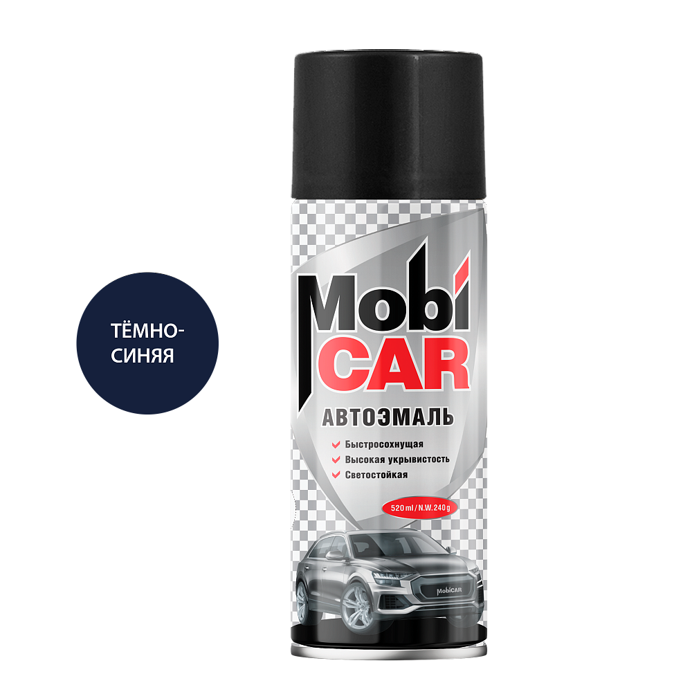 Эмаль 456 Тёмно-синяя, акриловая, 520мл аэрозоль, MobiCAR