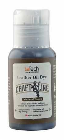 Краска для кожи масляная (Leather Oil Dye) Black, Чёрная, 50 мл, LeTech