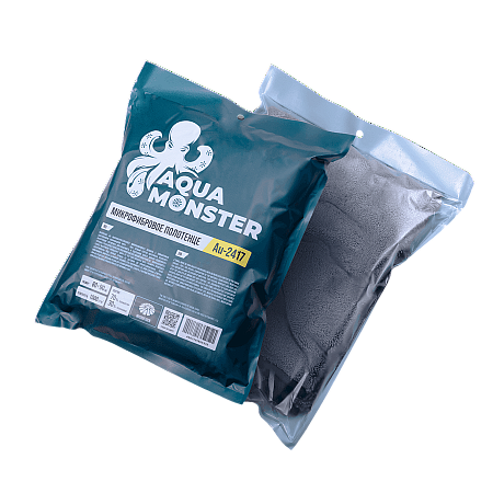 Полотенце для сушки, обметка краев, чёрное, 60*90 см, 1000гр/м², AQUA MONSTER Autech