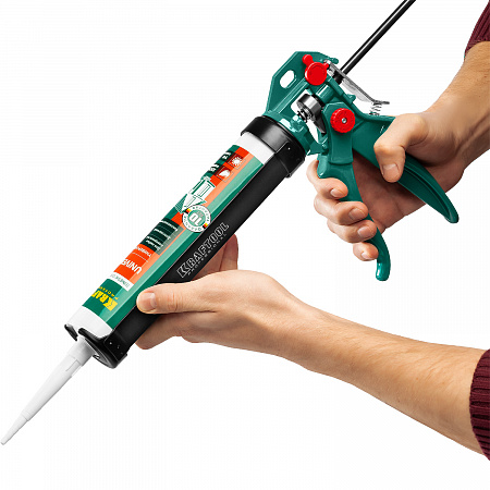 KRAFTOOL EXPERT 310 мл, cкелетный, поворотный, усиленный пистолет для герметика 4-в-1