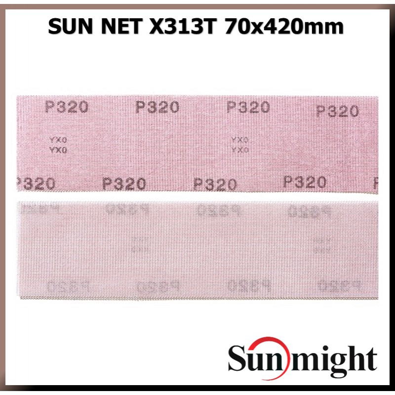 Шлифовальная полоска SUN NET 70х420 мм на липучке, сетка P180 SUNMIGHT 