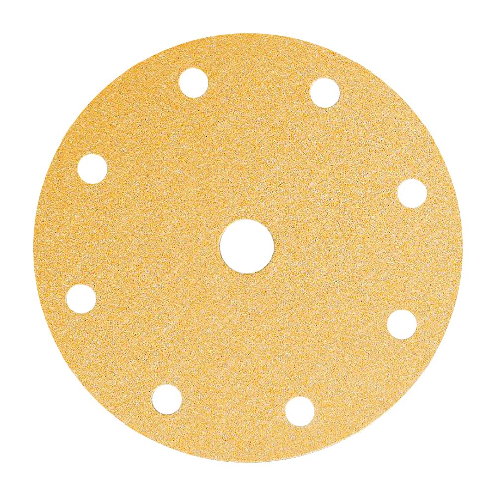 Круг шлифовальный золотистый на липучке 150мм Р150 9отв.SINMIGHT 