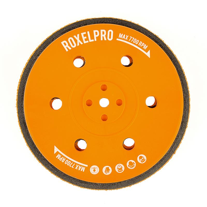 RoxelPro Оправка для шлифовальных кругов WINNER 150мм на липучке, 5/16"+М8, 15 отв, мягкая			