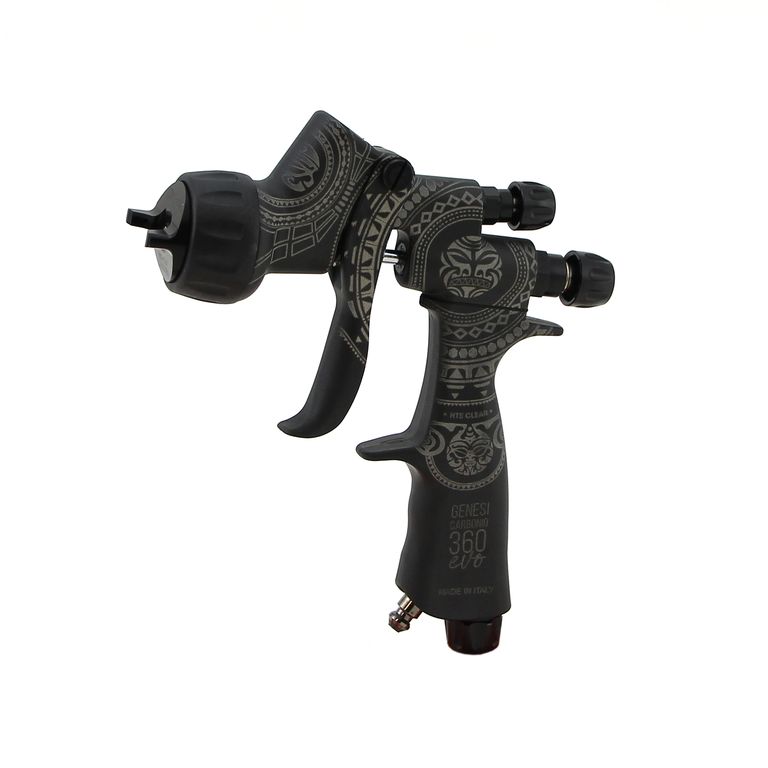 Краскопульт Genesi CARBONIO 360 EVO HALO/HTE BASE, с рисунком, сопло 1,3 мм, верхний бачок 0,68л, лимитированная серия