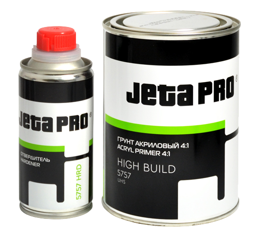 Грунт наполняющий акриловый (4+1) Серый 0,8л HIGH BUILD UHS+отверд 0,2л компл JETAPRO 