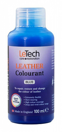 Краска для кожи (Leather Colourant) Blue, Синий, 100 мл, LeTech