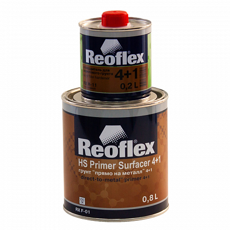Грунт HS акриловый 2К (4+1) Серый 0,8л ПРЯМО НА МЕТАЛЛ+отверд 0,2л компл REOFLEX
