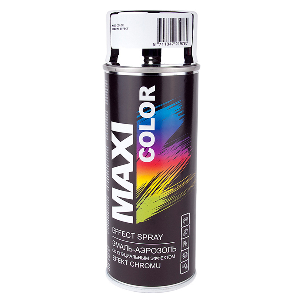 Эмаль 0010 Хром-эффект алкид 400мл аэрозоль MAXI COLOR