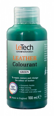 Краска для кожи (Leather Colourant) Green, Зеленый, 100 мл, LeTech