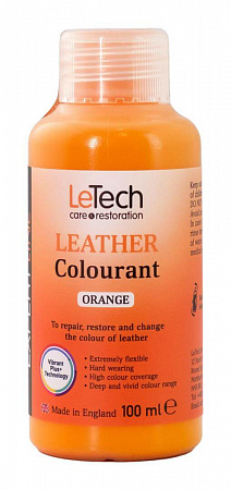 Краска для кожи (Leather Colourant) Orange, Оранжевый, 100 мл, LeTech