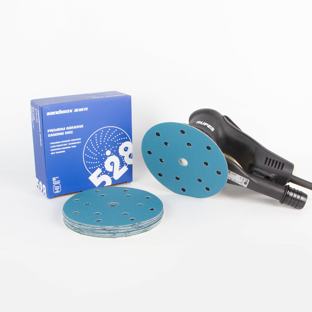 P60 BLUE CERAMIC SANDWOX, 15 отв, Ø 150мм, Круг шлифовальный на бумажной основе