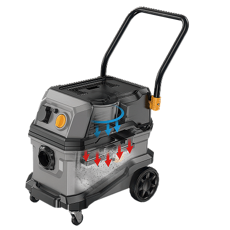 Пылеудаляющий аппарат 23 кПА функция автоочистка с возможностью подключения электроинструмента бак 30л