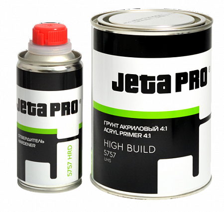 Грунт наполняющий акриловый (4+1) Черный 0,8л HIGH BUILD UHS+отверд 0,2л компл JETAPRO 