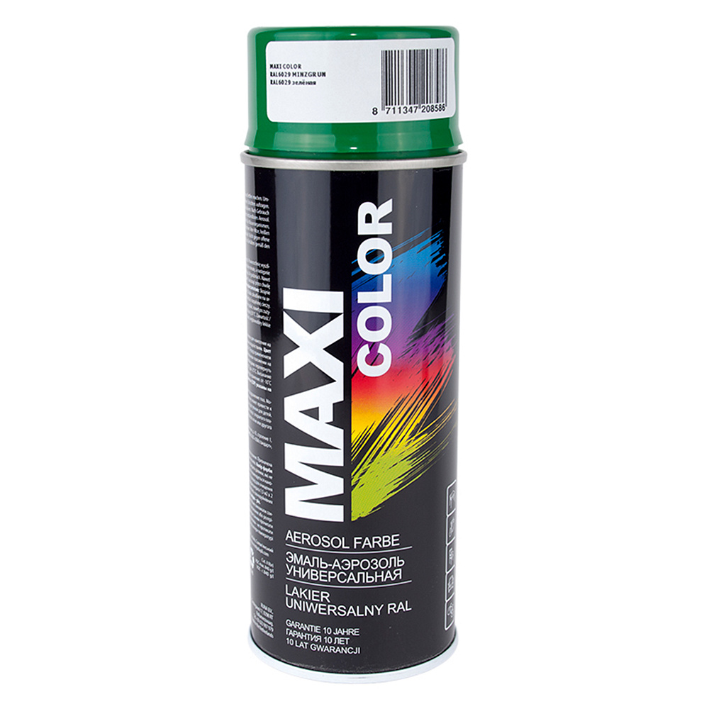 Эмаль RAL 6029 Зелёная алкид 400мл аэрозоль MAXI COLOR